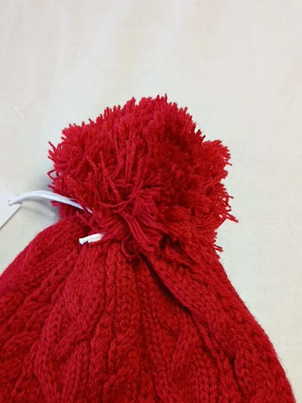NWT Northern Classics Red Classic Pom Pom Cable Knit Beanie Sz 0-6 Month Winter